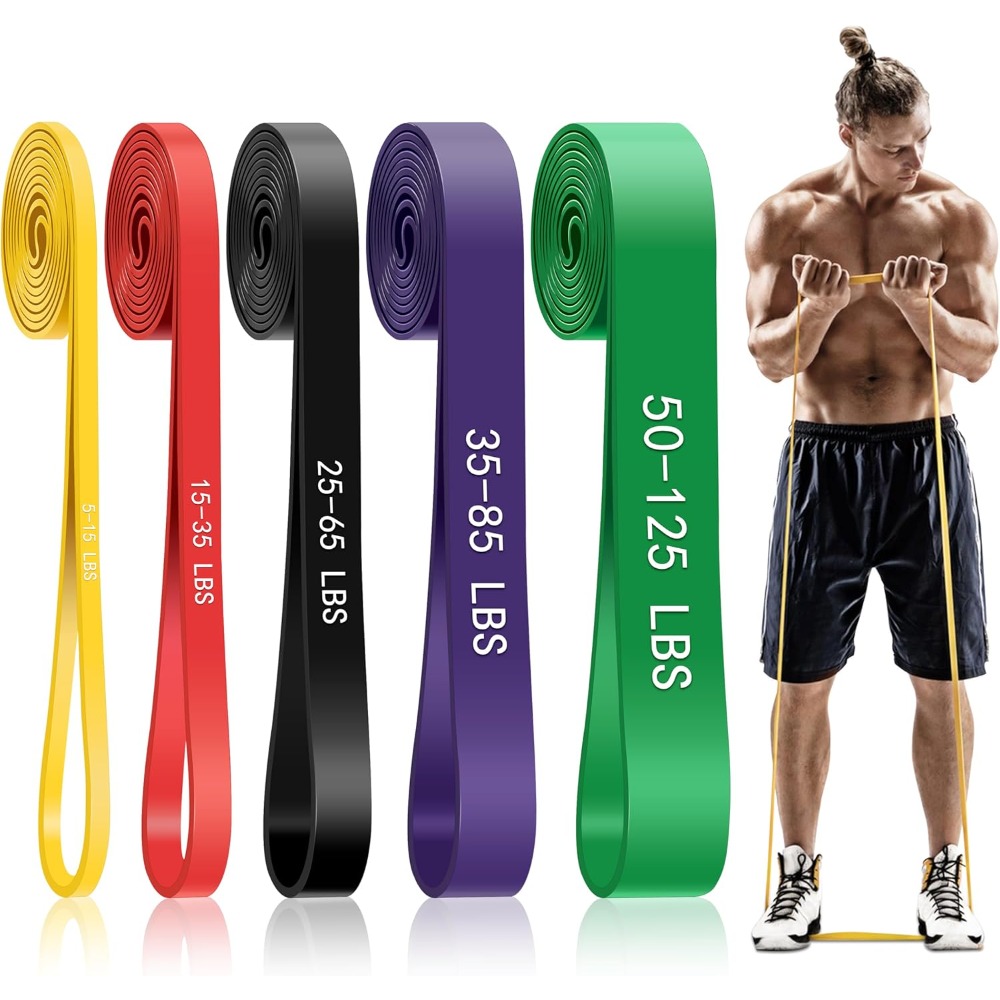Resistance Bands Set With Handles - 풀업 보조 밴드, 5단계 저항 밴드,