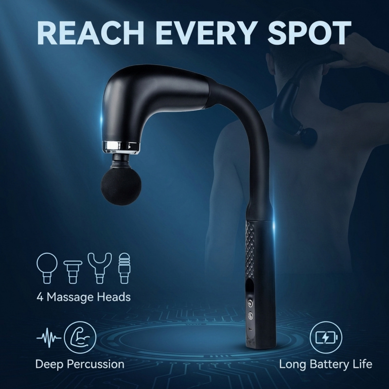 Electric Massage Gun Deep Tissue - 4개의 헤드가 있는 전기 근육 마사지