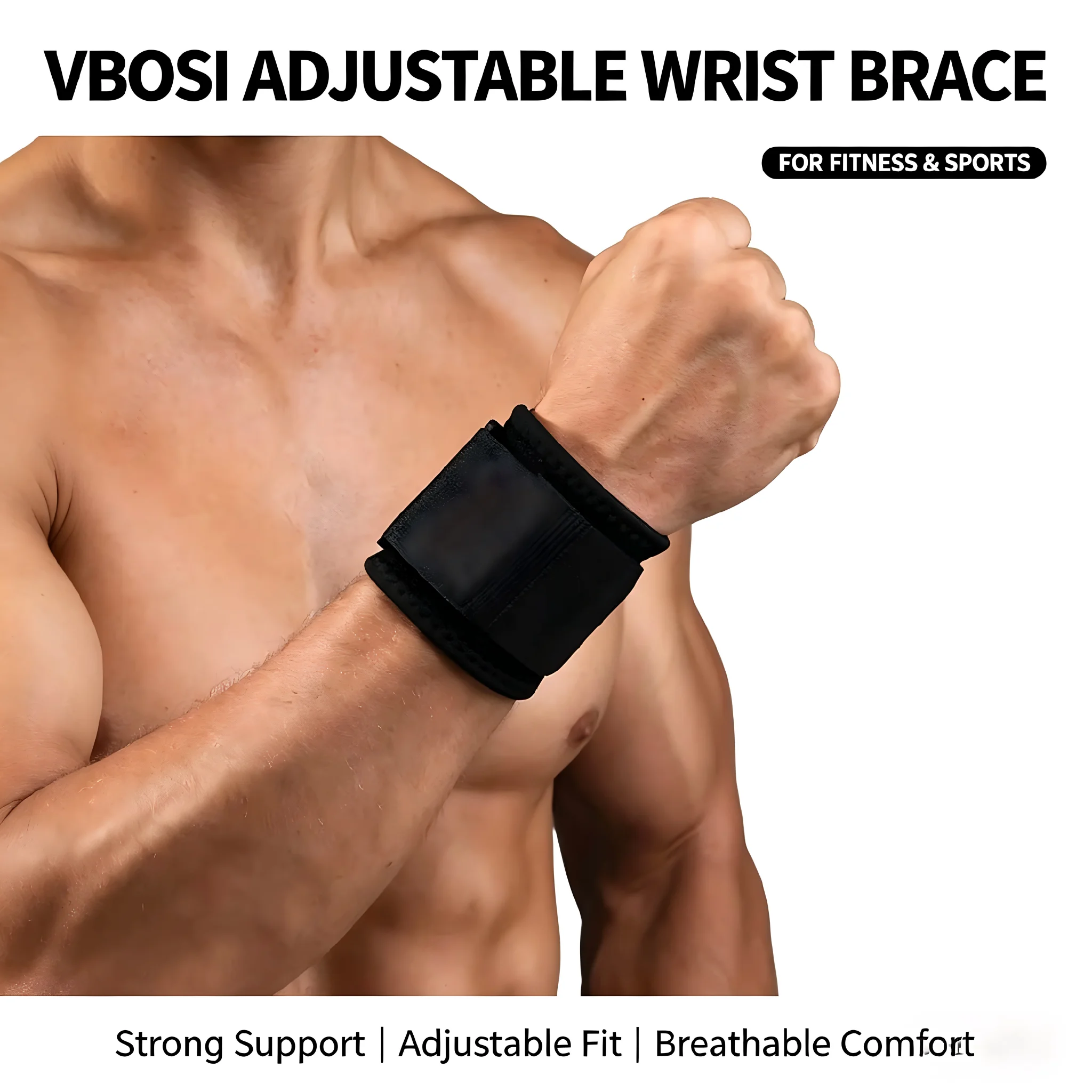 Wrist Wraps Weightlifting Support - 전문가용 통기성 손목 보호대(리프팅용), 조절 가능한
