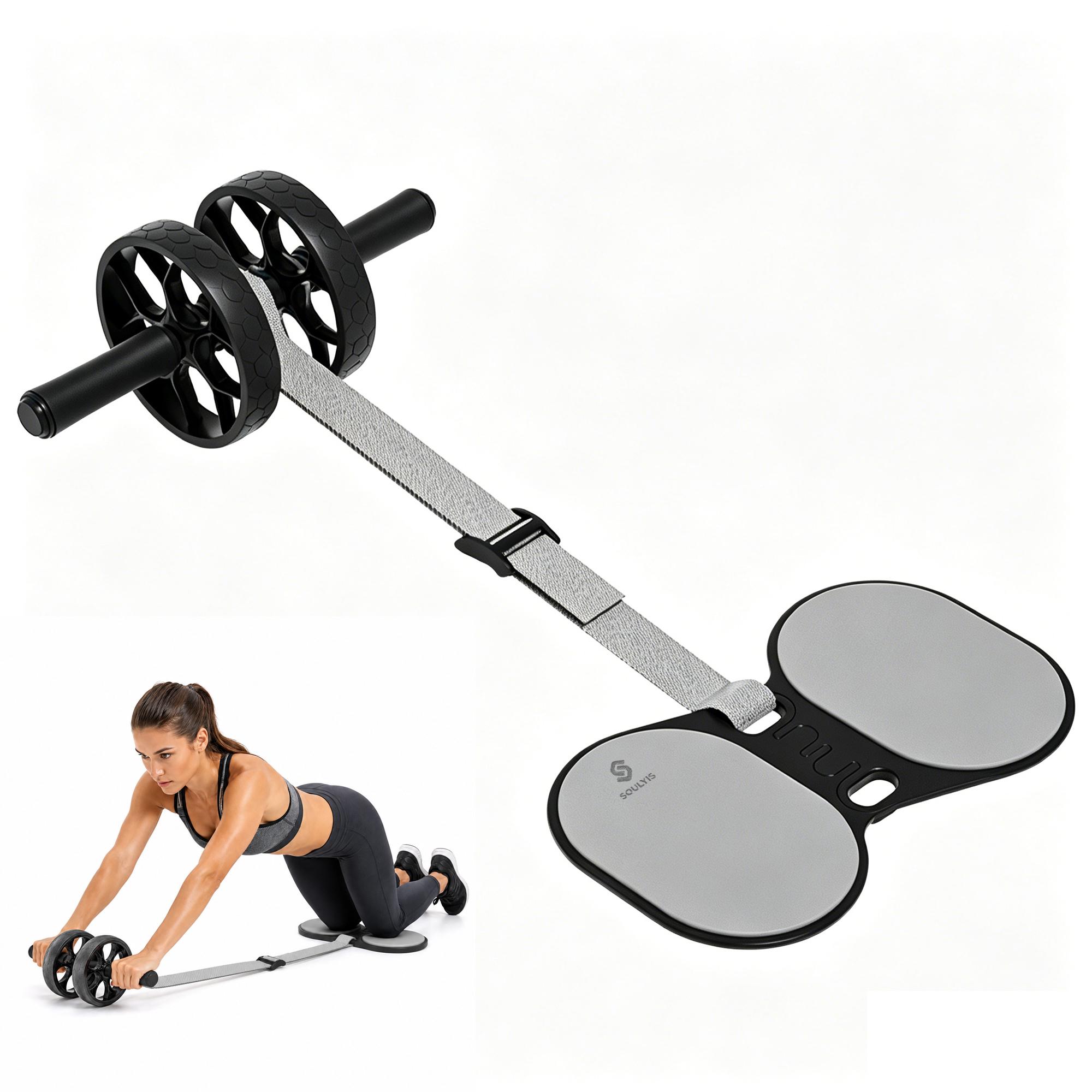 Ab Roller Wheel With Elbow Support - 팔꿈치 지지대와 저항 밴드가 있는 듀얼