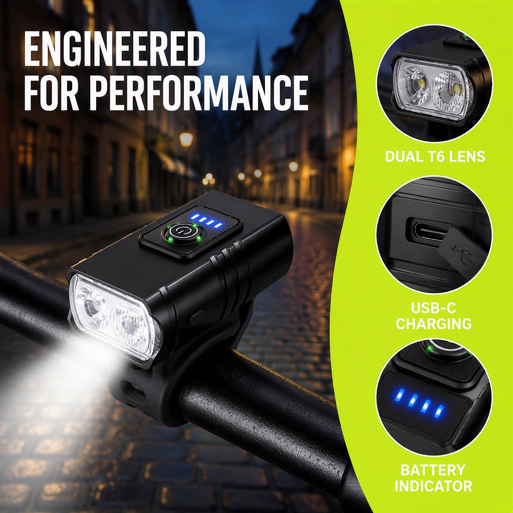 Rechargeable Bicycle Headlight 1000 Lumen - 자전거 라이트 USB 충전식 LED 자전거