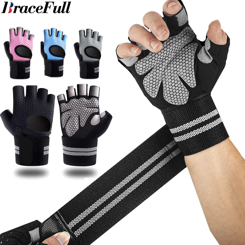 Wrist Wraps Weightlifting Support - 손목 랩 지지대 달린 하프 핑거