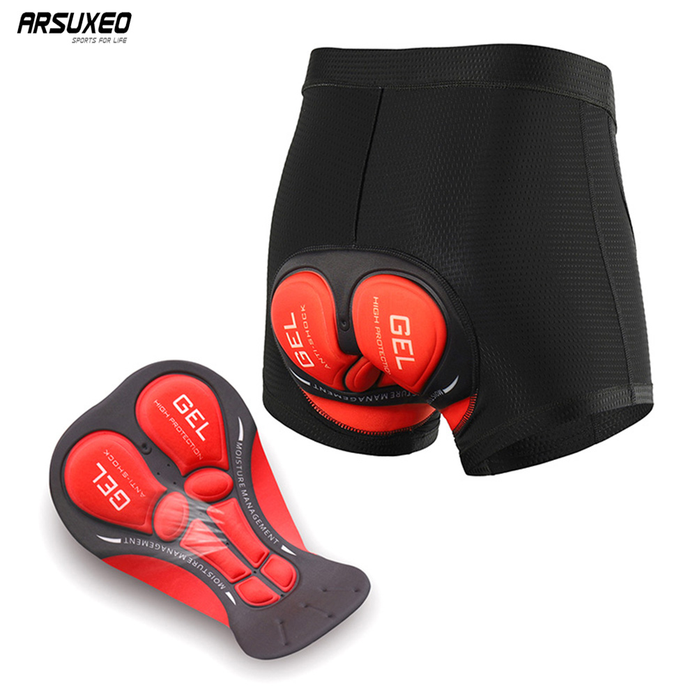 Padded Cycling Shorts 5D Gel - ARSUXEO 남성용 사이클링 반바지, 자전거 속옷,