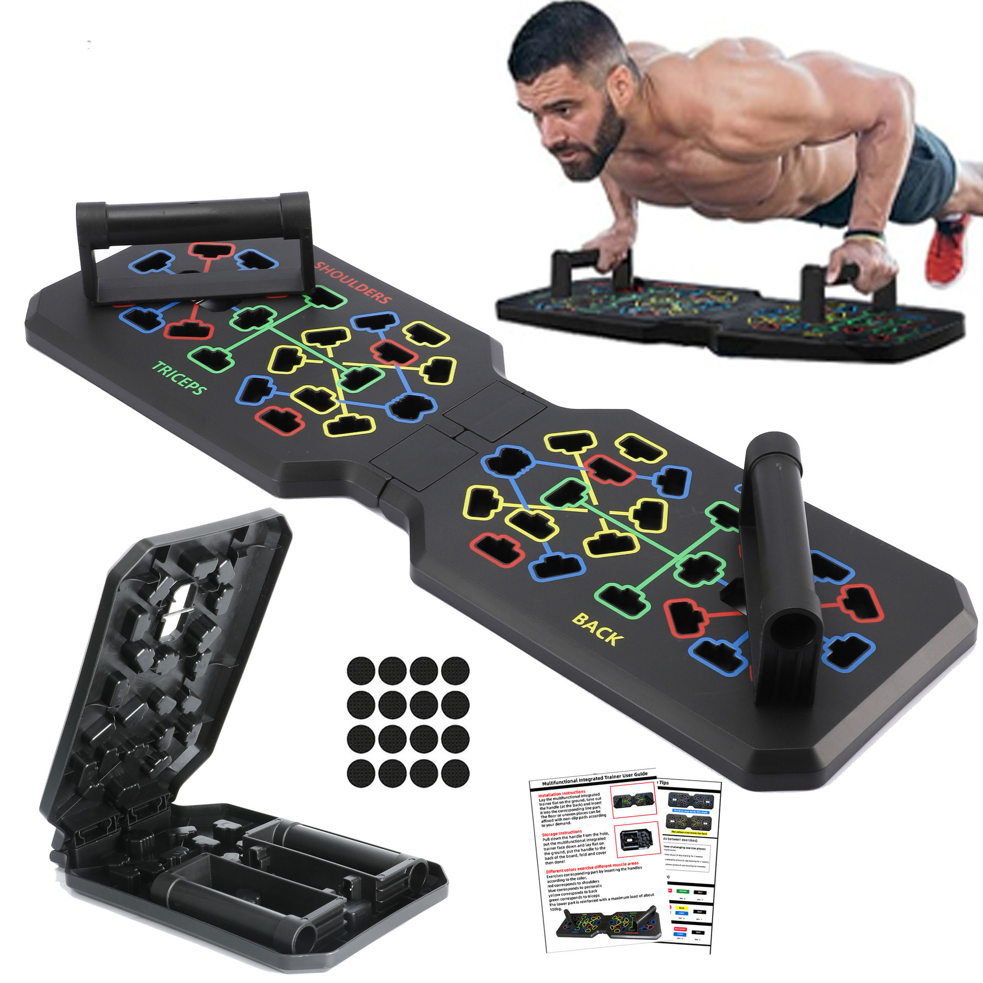 접이식 푸시업 보드 시스템, 다기능 색상 코드화된 푸시 - Push Up Board Foldable Multi Function 리뷰 및 가격