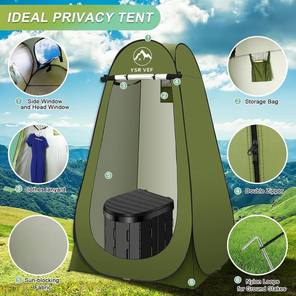 휴대용 화장실 키트, 팝업식 개인 텐트와 똥 젤 화장실 - Camping 리뷰 및 가격