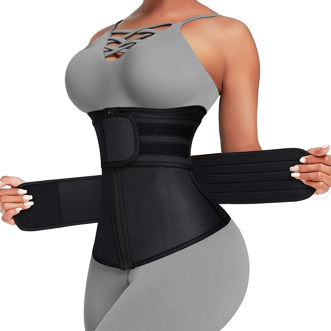 여성용 허리 트레이너 벨트, 이중 스트랩 지퍼 네오프렌 - Sweat Waist Trainer Belt Neoprene 리뷰 및 가격