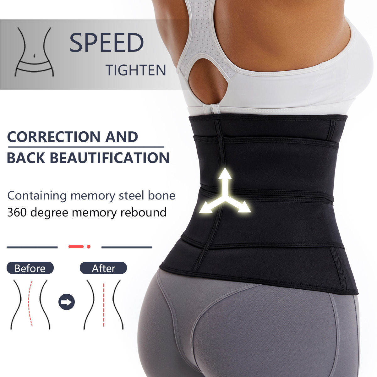 여성용 허리 트레이너 벨트, 이중 스트랩 지퍼 네오프렌 - Sweat Waist Trainer Belt Neoprene 리뷰 및 가격