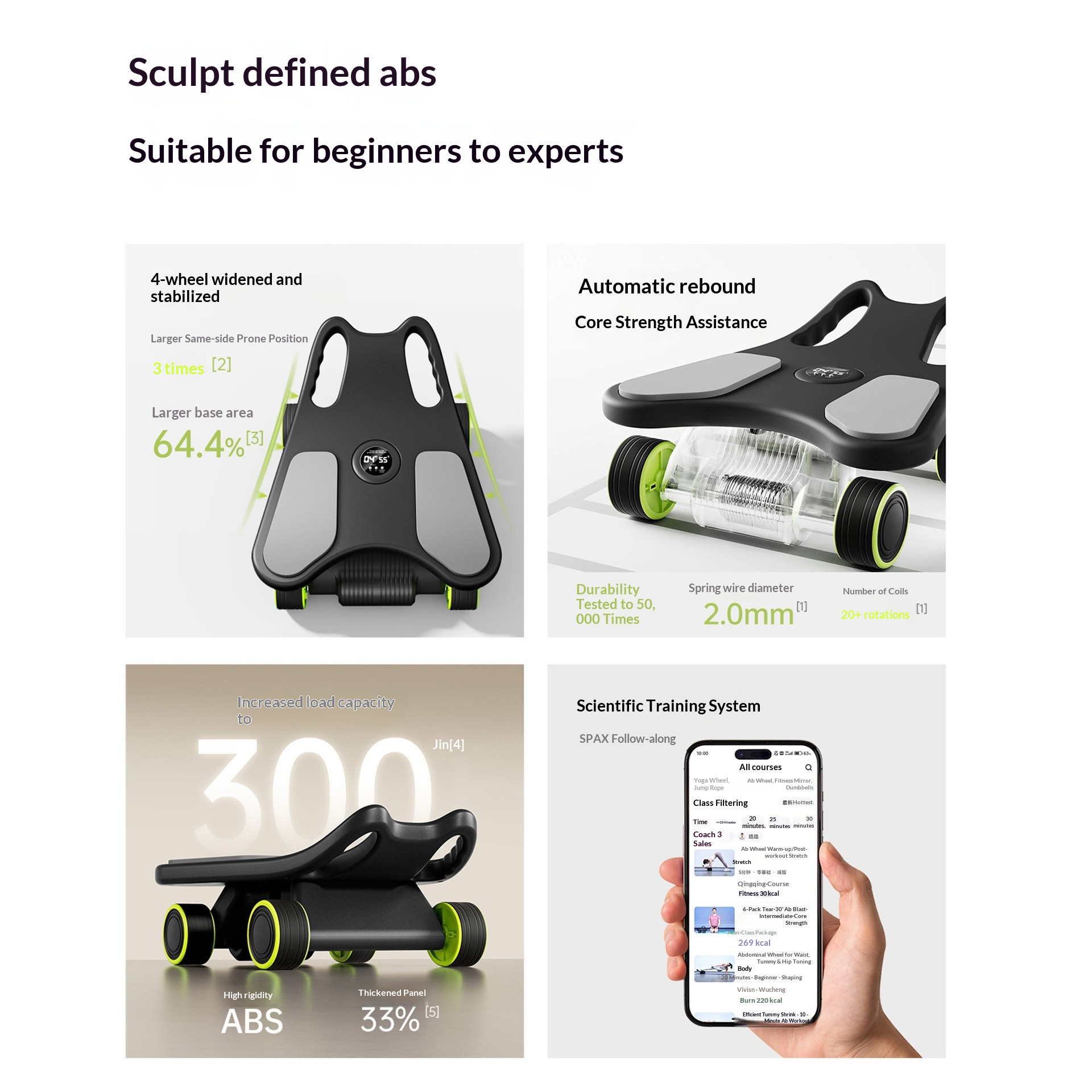 팔꿈치 지지대가 있는 복근 롤러, 4륜 미니 필라테스  - Ab Roller Wheel With Elbow Support 리뷰 및 가격