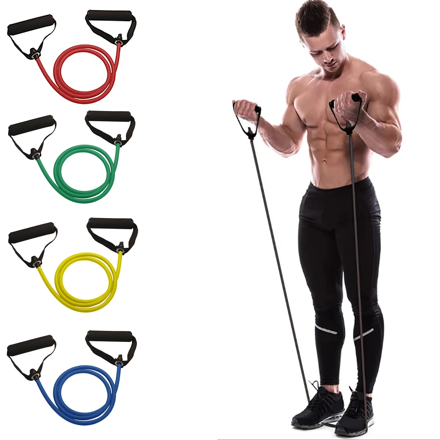 손잡이가 있는 저항 밴드, 운동 밴드, 남성용 여성용  - Resistance Bands Set With Handles 리뷰 및 가격