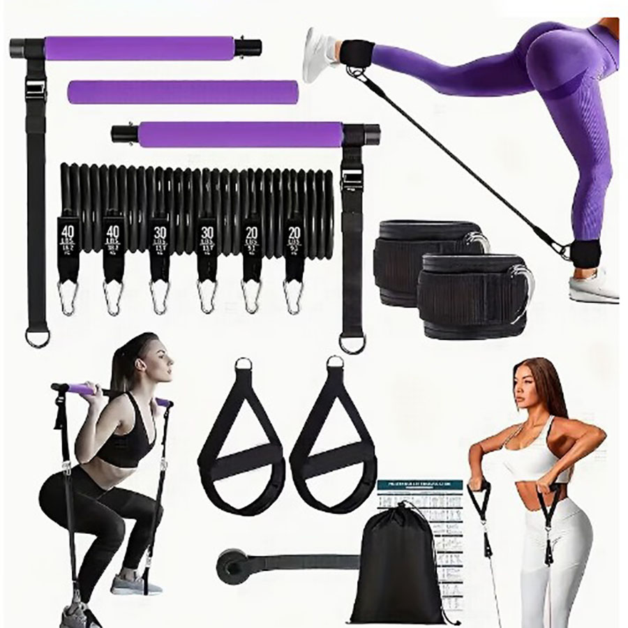 180lbs 저항 밴드와 조절 가능한 필라테스 바, 휴 - Pilates Bar Kit With Resistance Bands 리뷰 및 가격