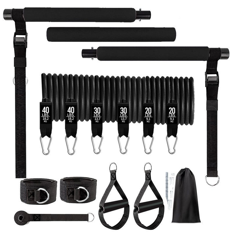 180lbs 저항 밴드와 조절 가능한 필라테스 바, 휴 - Pilates Bar Kit With Resistance Bands 리뷰 및 가격