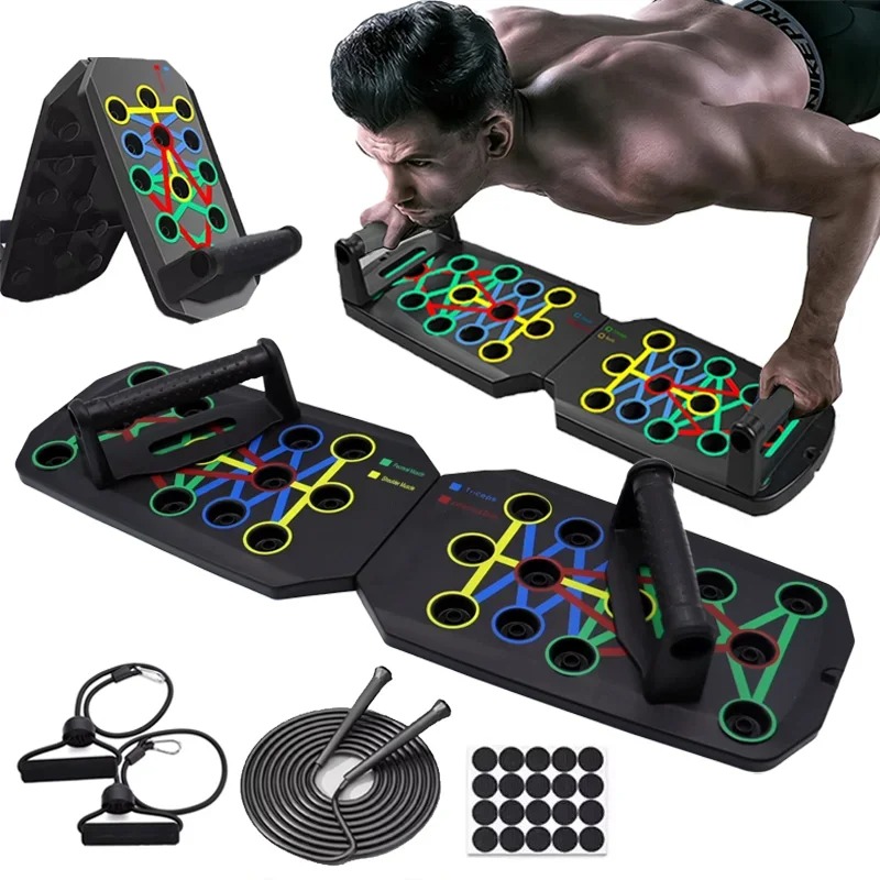접이식 푸쉬업 보드 세트 - 가슴, 복부, 팔, 등 운 - Push Up Board Foldable Multi Function 리뷰 및 가격