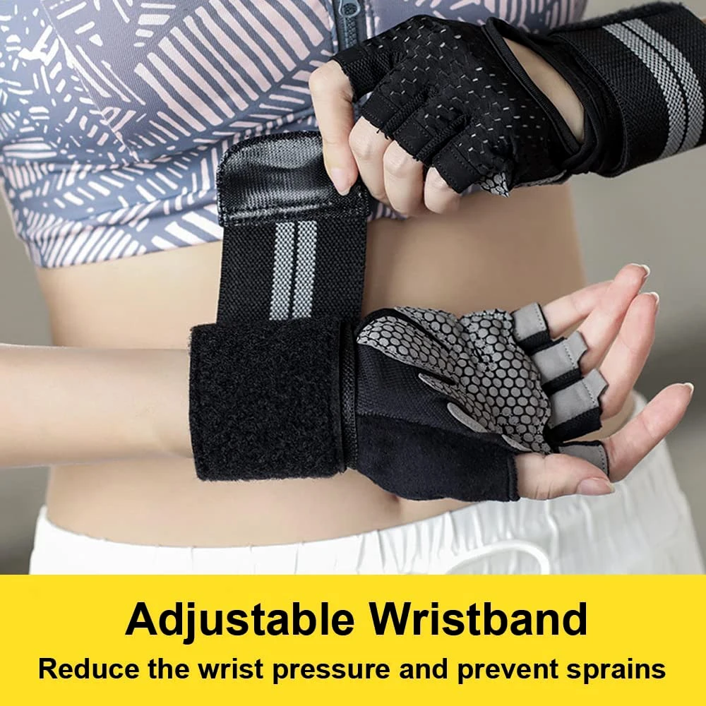 손목 랩 지지대 달린 하프 핑거 체육관 피트니스 장갑, - Wrist Wraps Weightlifting Support 리뷰 및 가격