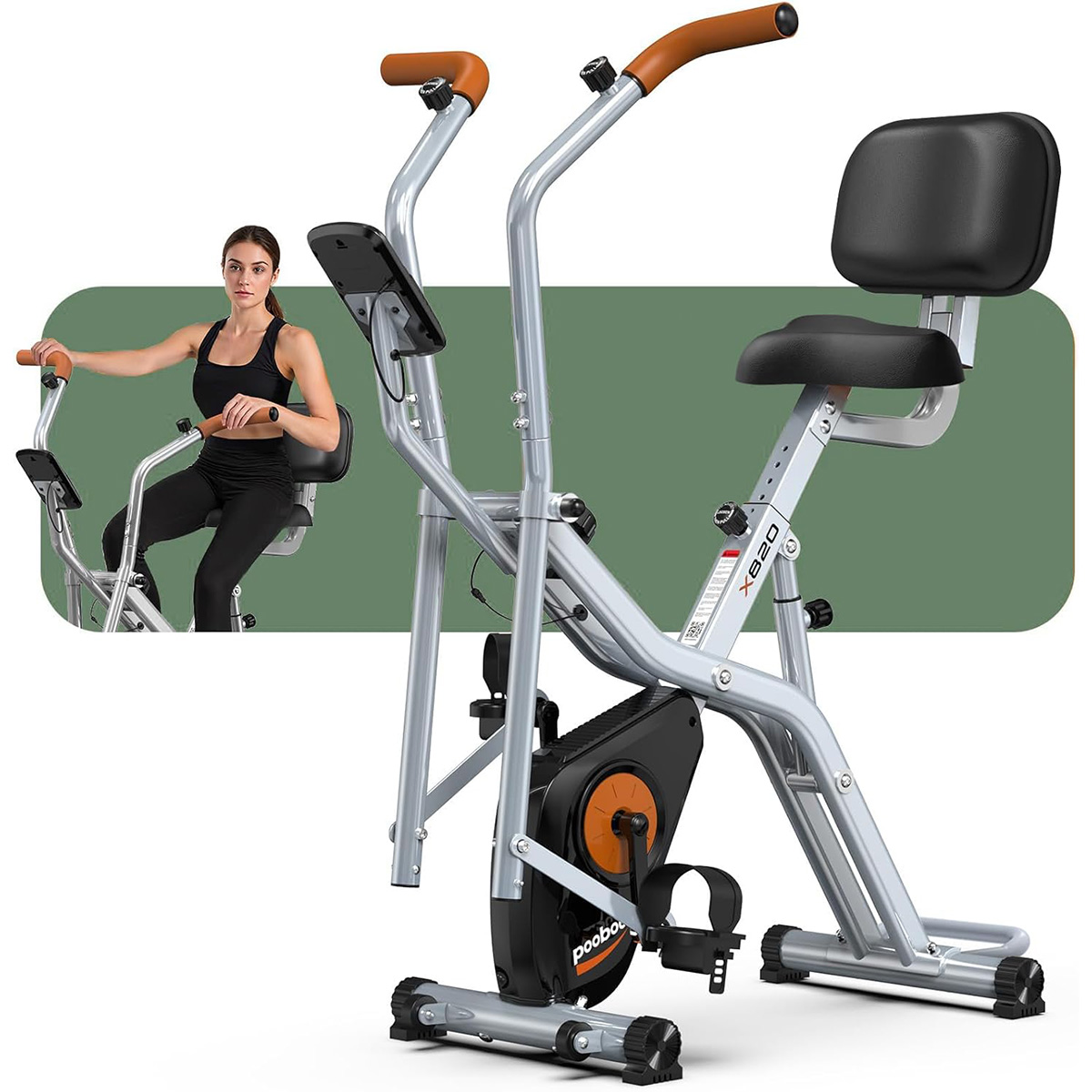 푸부 접이식 2-in-1 운동용 자전거, 일립티컬 및  - Exercise Bike Magnetic Resistance 리뷰 및 가격